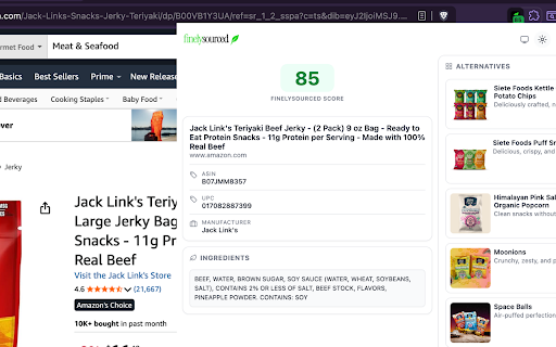FinelySourced — Clean Ingredient Scanner :: See if a product is seed-oil-free, non-GMO, and free of artificial additives before you buy it on Amazon.