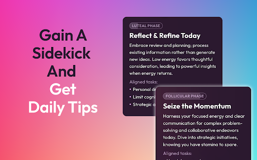 Phase - Cycle Syncing for Work :: Phase - the first productivity tool designed for women. Plan and execute in sync with your hormones, via your calendar & browser.