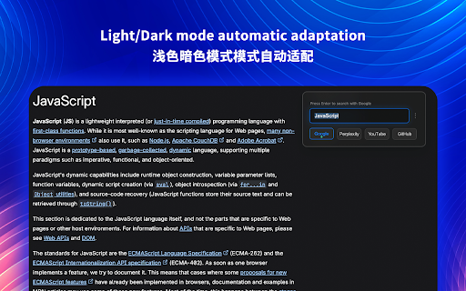 Quick Search (Fast Web & AI Search) :: Double-tap Alt/Option or select text to search instantly. Supports Google, Perplexity, ChatGPT, YouTube, GitHub, and more.
