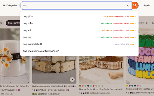 BeeSerp: Etsy Seller Toolkit :: See real search volume, SEO scores, sales estimates and competitor tags right on Etsy. Free tag research, no account needed.