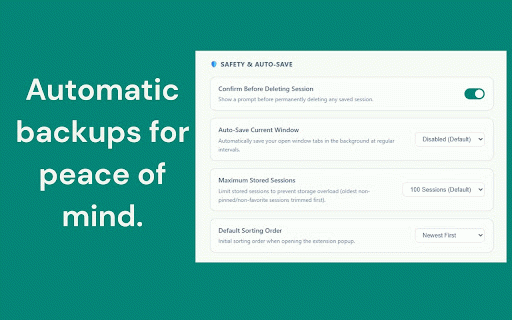 Save My Tabs - Tab Session Manager :: Privacy-focused offline session manager. Save, organize, search, and restore tab groups with one click.