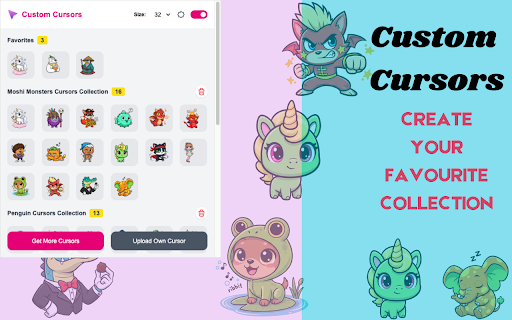 Custom Cursor - Fun & Animated Cursors for Chrome :: Custom Cursor lets you change your boring mouse pointer into something amazing. Choose from thousands of animated, cute, and fun…