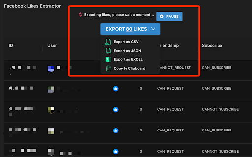 Like Exporter - Extract Like :: Scrape, Extract Facebook Post Likes, and export to CSV/Excel