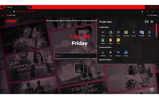 Netflix Theme Extension - Cinematic Scarlet :: A sleek browser theme inspired by Netflix's iconic style, featuring bold red accents and a cinematic design.
