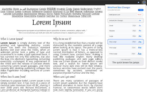 Web Font Size Changer :: 7 accessible font sizes that remember your preference for each website