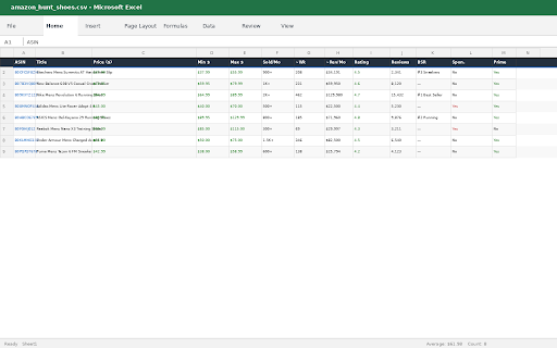 AMZ Product Analyzer :: Amazon product research sheet for sellers & dropshippers. Scrape prices, BSR, sales data, ratings and export to CSV instantly.