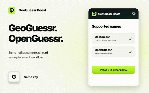 GeoGuessr Boost (GeoGuessr Cheat / Hack) :: GeoGuessr cheat and GeoGuesser hack helper with exact coordinates, Auto Place, Smart Zoom, Range, and OpenGuessr support.