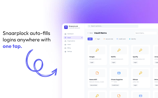SnaarpLock Password Manager :: Zero-knowledge password manager with auto-fill, auto-save, and password update detection.