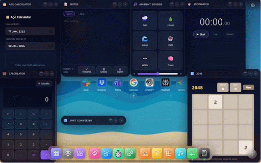 Nova Tab - Stellar Dashboard :: ✨ Aurora new tab: 60+ widgets, 30+ games, notes, weather, clock, calculator, habits, paint & retro emulator.