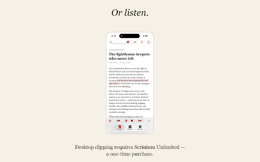 Scrinium Clipper :: One click saves the page you're reading into your Scrinium archive.