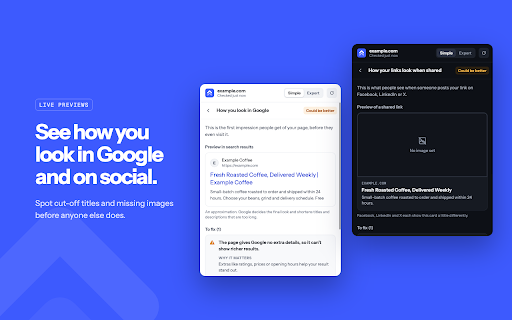 The Only SEO Extension You Need :: Full SEO audit in one click — meta tags, Open Graph, Core Web Vitals, structured data, hreflang, images, links, and accessibility.