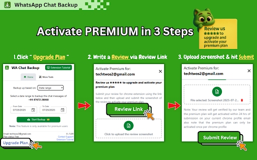 WA Chat Backup :: Premium WhatsApp Chat Backup - Backup WhatsApp messages, attachments, private messages | Software | Marketing