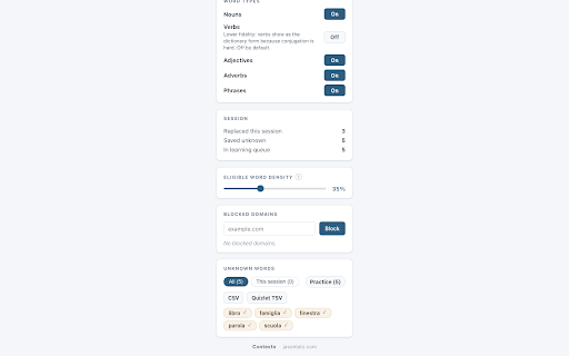Contexto :: Learn Spanish, German, French, or Italian while you read — words change in context, fully on-device.