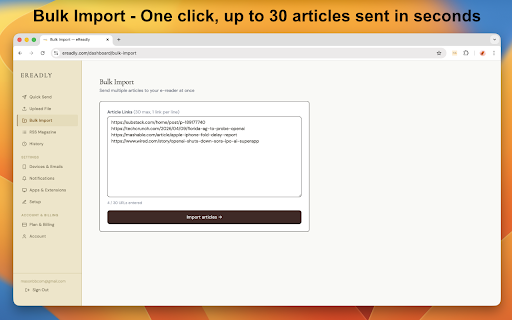 eReadly - Send the web to your e-reader :: Send any article to your e-reader with one click.