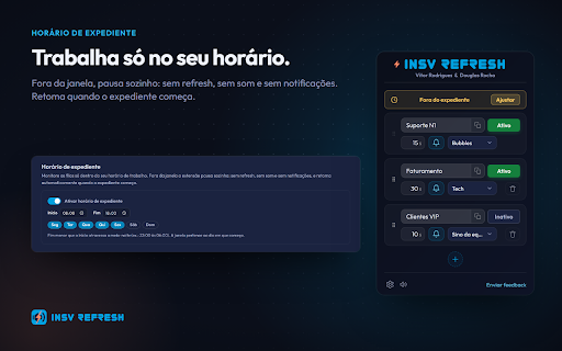 INSV Refresh :: Fique por dentro dos novos casos no Salesforce com atualizações automáticas e alertas sonoros configuráveis.