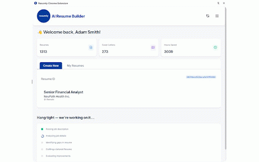 Resumly Browser Extension :: A Browser extension for Resumly