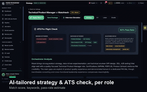 Career Orchestrator :: Save jobs from any job board with one click. Detect ghost jobs and track your applications.