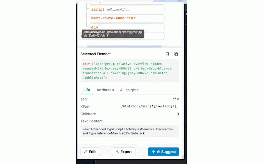 DOMinator :: Enhance developer experience with DOM visualization, analysis, and AI-powered suggestions