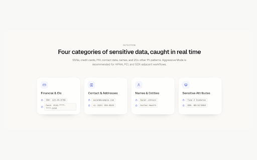 Blur :: Detects emails, phone numbers, names, and personal data in ChatGPT, Claude, and Gemini so you can mask them before sending