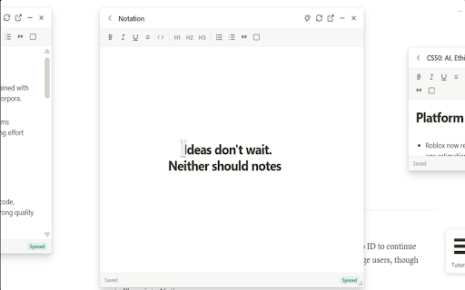 Notation :: Floating notes that sync with your Notion workspace. Create and edit notes on any webpage.