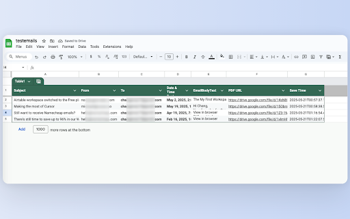 Snap Email to Sheets :: Seamlessly save google email content to sheets and pdf with a single click