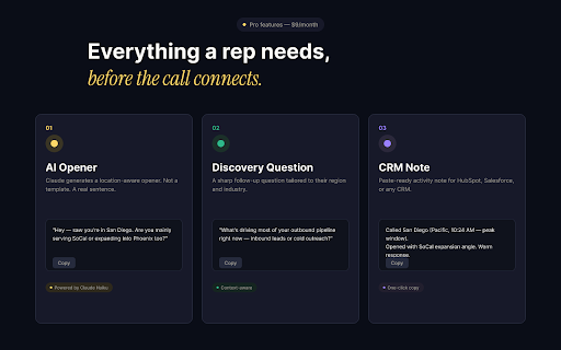 RepGeo :: AI sales agent for contact context, timing, confidence, and rep-approved outreach prompts across sales tools.
