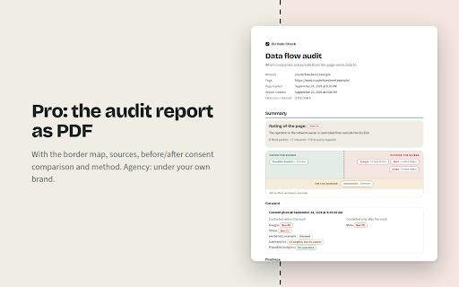 EU Data Check :: Shows which companies and jurisdictions a web page sends data to. Runs locally; no browsing data is sent unless you opt in.