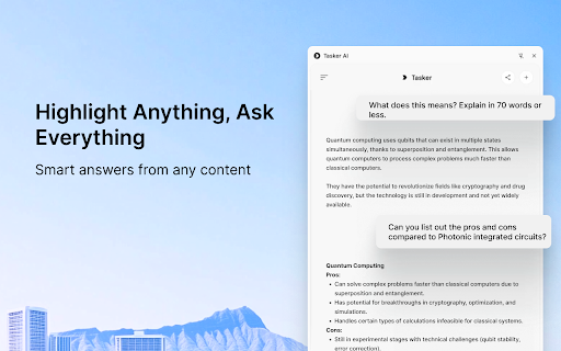 Tasker AI :: Your personal AI assistant that helps automate everyday tasks like email management, meeting scheduling, web browsing, and more.