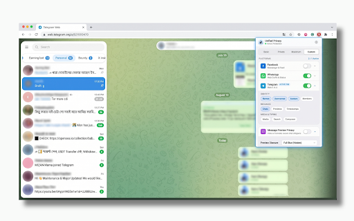 Unified Privacy Guard :: Unified privacy and visual blur protection across Facebook, WhatsApp, and Telegram.