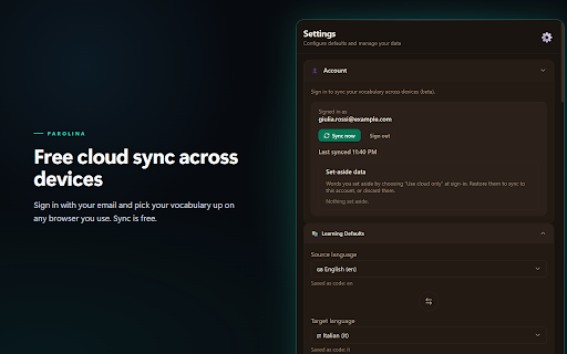 Parolina :: Learn words as you browse.