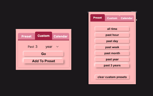 Google date range search :: Google date range search extension.