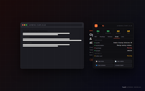 PageIQ – Page Intelligence :: Instant SEO, heading hierarchy, schema and CRO audit for any page.