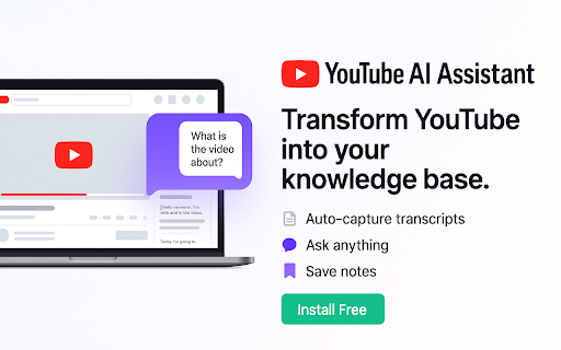 YouTube AI Assistant - Sessionat :: Transform YouTube into your knowledge base. Auto-capture transcripts, search videos & chat with AI. Privacy-first & free.