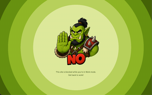 Work Work :: Toggle between Work and Play mode. In Work mode, distracting websites are blocked.