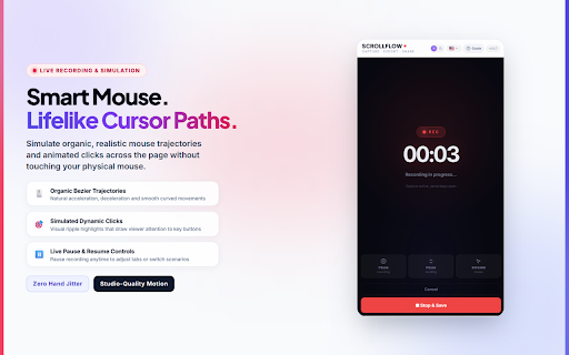 ScrollFlow : Auto-Scroll Screen Recorder :: Record any webpage as a smooth auto-scrolling video. Hands-free, full page, 100% local. Free 1080p. Pro: MP4, GIF, 4K.