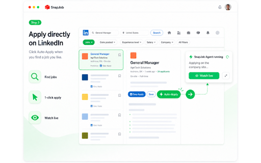 SnapJob: Job Application Assistant :: Save job postings from LinkedIn and apply with your saved SnapJob profile.