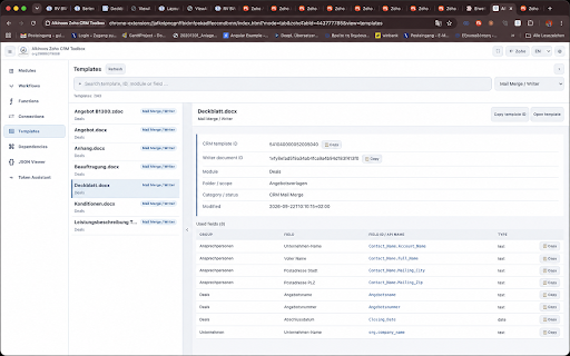 Alkinoos Zoho CRM Toolbox :: Browse Zoho CRM functions and module metadata, export documentation, and push scripts to GitHub.
