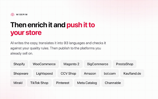 WISEPIM - Product Scraper & Importer :: Import products into WISEPIM from any webshop page. Pick what you want and it lands in your catalog.
