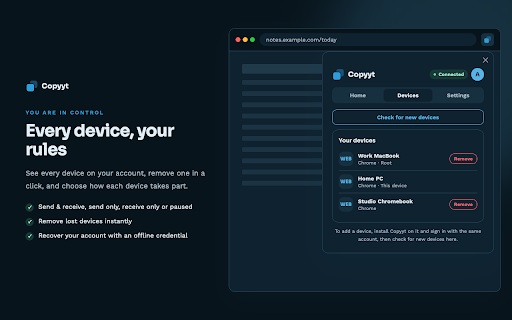 Copyyt - Seamless clipboard sync :: Sync copied text and images across your devices, end-to-end encrypted.