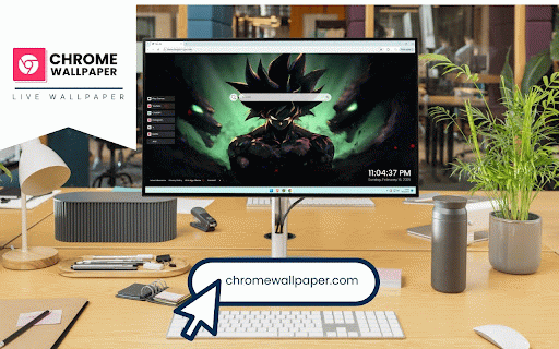 Goku Warrior Live Wallpaper :: Goku stands powerful in dark form, surrounded by mystical wolf shadows and ethereal green energy effects.