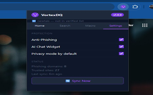 VortexDQ Assistant :: AI assistant, phishing protection, ad blocker, translator, smart search & macro automation by VortexDQ. Powered by Agent09.