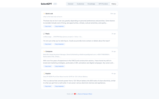 SelectGPT :: Free Self API Hosted Personal AI Assistant!