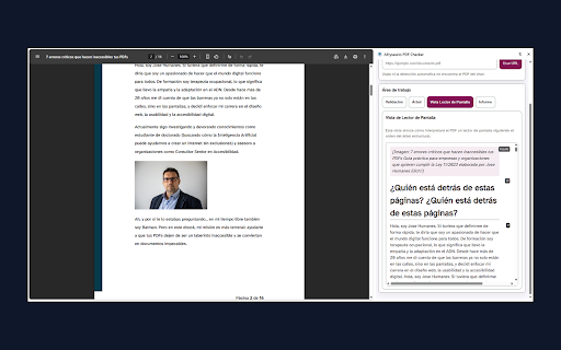 A11ysaurio PDF Checker :: Inspector y validador de accesibilidad para documentos PDF.