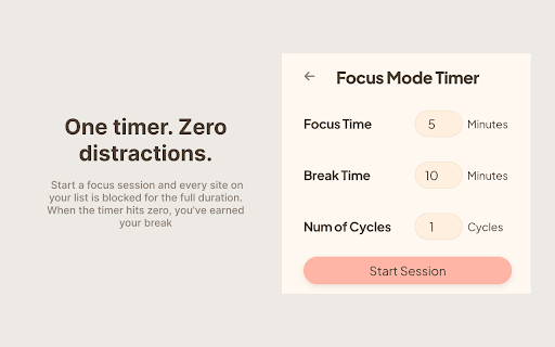 Blocked :: Stop wasting hours on distractions. Block sites with flexible rules, schedule deep work, and run focus sessions that stick.
