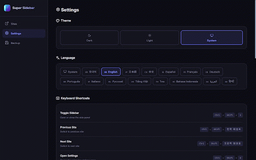 Super Sidebar :: Quickly access your favorite websites directly from the Chrome side panel.