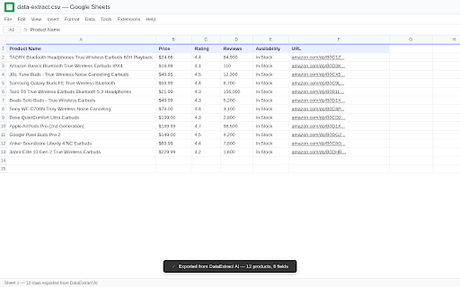 DataExtract AI - Smart Web Scraper :: Extract structured data from any webpage with AI. Auto-scroll pagination. Free email/phone finder. Export to Excel, CSV, JSON.