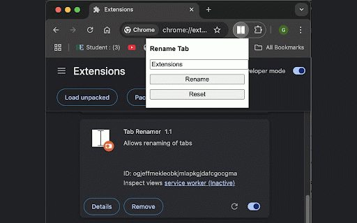 Tab Renamer :: Allows renaming of tabs with persistent custom titles
