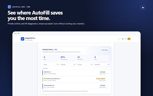 AutoFill Pro :: Fill web forms with profiles stored locally. Private and compatible with modern web apps.