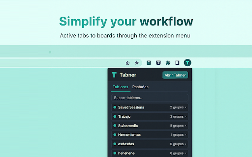 Tabner: Your Smart Tab Manager :: 🚀 Your Smart Tab Manager - Organize tabs into boards, groups & tags with a beautiful interface