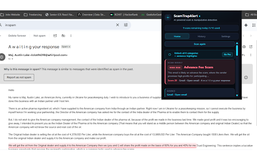 ScamTrapAlert :: AI-powered Chrome extension that detects scams, phishing, and manipulation in real-time